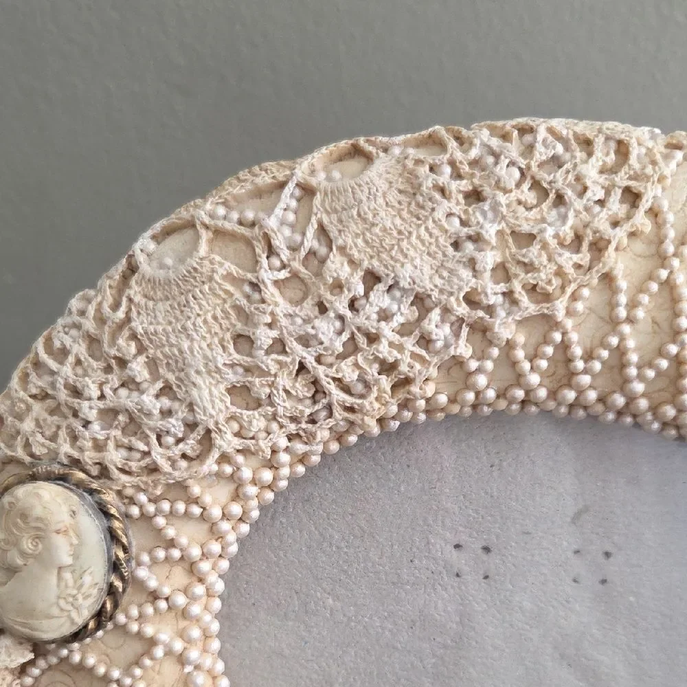 Vintage Style Lace Photo Frame with Teddy Bear